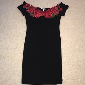 Off the shoulder rose dress